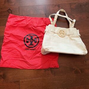 Tory Burch Amanda White Leather Tote